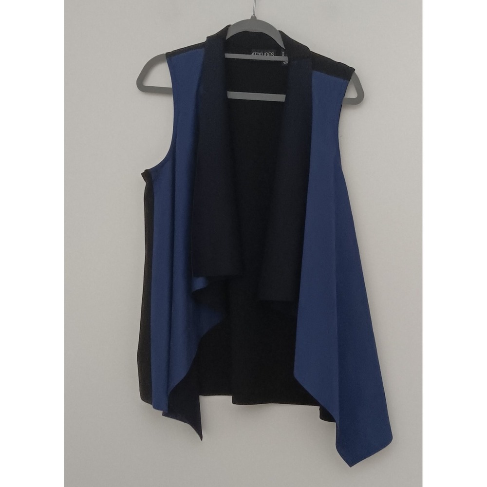 Attitudes by Renee Women's Size XS Faux Suede Luxe Ponte Draped Blue Pre-owned
